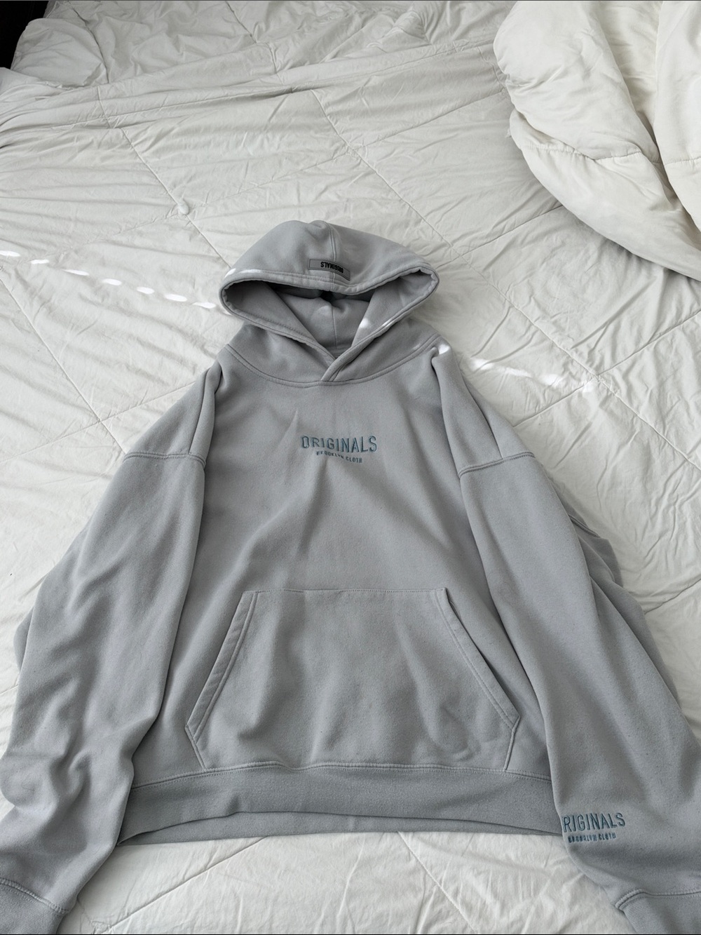 Men's Crewneck Hoodie in Light Gray